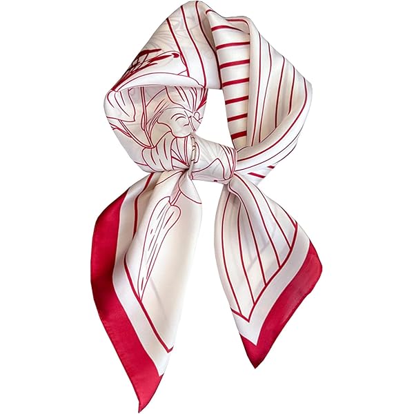 FdcLixuvol Chiffon Scarf, Red Vintage Dot Scarf for Women